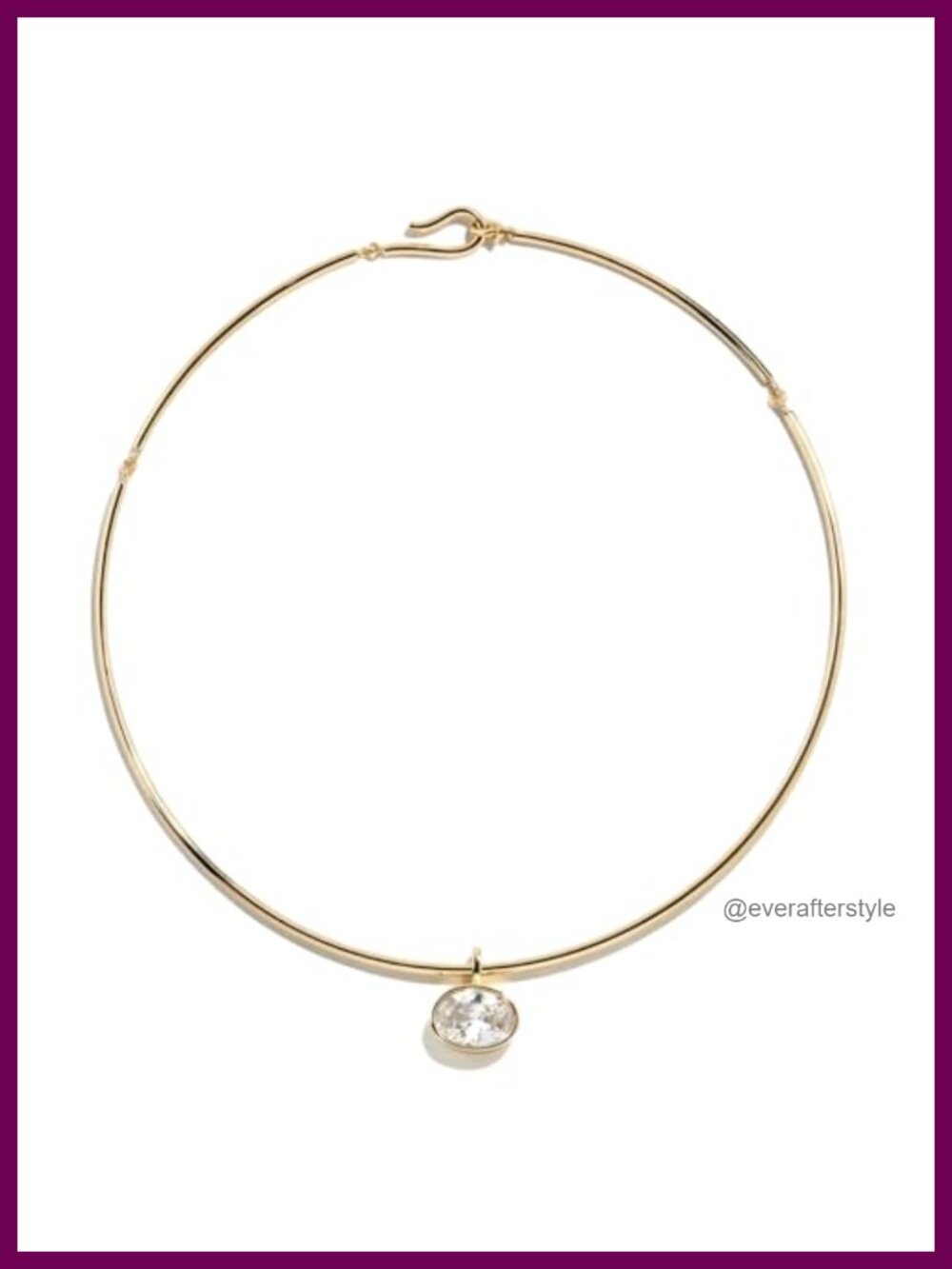 PVD Gold Plated Collar Choker Necklace Cubic Zirconia Pendant for Women